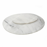 Plateau ovale en marbre naturel super blanc NANWEI, base élégante pour présentation sur table, plateau de service en pierre de qualité supérieure pour cuisine et salle de bain