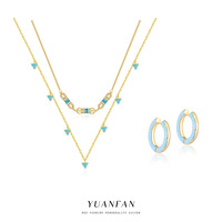 Mlluki Fashion – Nouveauté : Parure de bijoux personnalisée en argent sterling 925 avec boucles d'oreilles à pampilles turquoise, cadeau idéal pour femme