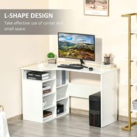 Mesa de esquina para el hogar, muebles de oficina, escritorio de ordenador con estantes, fabricante de PC en forma de L plano multiusos, caja de cartón de madera barata
