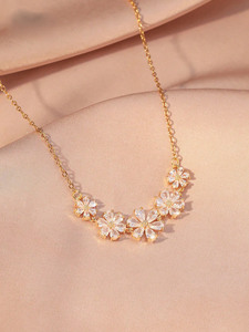 Catena per clavicola da donna in oro e argento, - Product Image 5