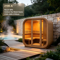 Cabine de sauna à vapeur sèche grande capacité pour 8 personnes, 2100x2400x2100mm, en bois de cèdre/hemlock/épicéa, pour hôtels, gymnases, centres de bien-être