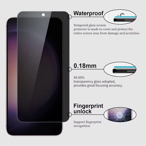 Protection d'écran anti-espion 0,18 mm en verre trempé électroplaqué haute teneur en aluminium pour Samsung Galaxy S26 <span class=keywords><strong>Ultra</strong></span> S25 PLUS S23 - Product Image 2