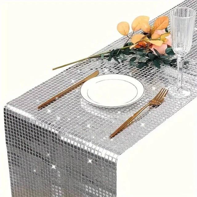 Sequin Silver Table Runner 30*275cm