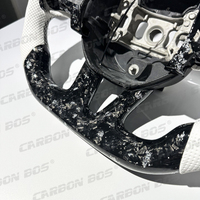 Volant sport en cuir et fibre de carbone forgée, style basique, adapté aux Dodge SRT Challenger Hellcat Durango
