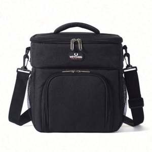 Sac à déjeuner isotherme en cuir classique personnalisable en usine, imperméable et portable - Product Image 1