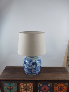 Phong Cách Mới Màu Xanh Và Trắng Cá Mô Hình Đèn Gốm Kết Cấu Đèn Gốm Với Giá Mục Tiêu - Product Image 6