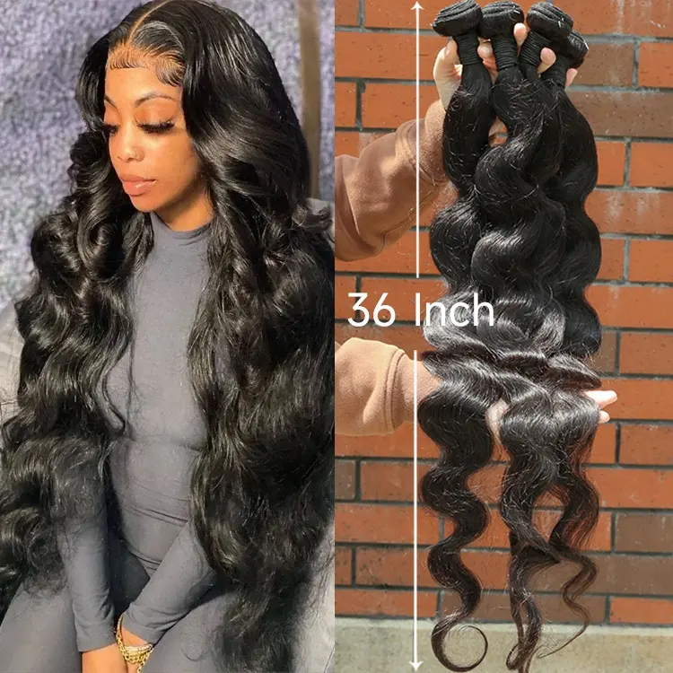 Blue Band India Echthaar verlängerungen Bundle Hair Vendors Natural Weave 28 30 32 Zoll Body Wave Peruanische Haar bündel