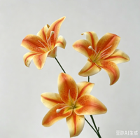 Bunga Lily Sutra Buatan 3 Tangkai, Dekorasi Pernikahan, Teknik Penyusunan Bunga Realistis Berkualitas Tinggi, Dekorasi Rumah yang Lembut