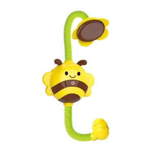 Jouets de bain pour tout-petits Pommeau de douche pour bébé avec arroseurs d'eau Thème Honey Bee