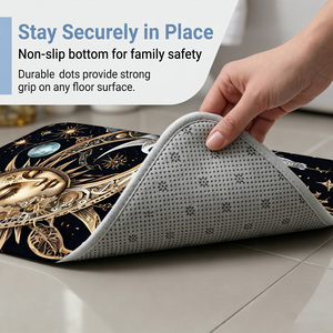 Tapis <span class=keywords><strong>de</strong></span> <span class=keywords><strong>bain</strong></span> Mystic Sun and Moon Face, design céleste or et argent, ultra absorbant, antidérapant, pour la décoration du sol <span class=keywords><strong>de</strong></span> la salle <span class=keywords><strong>de</strong></span> <span class=keywords><strong>bain</strong></span> - Product Image 6