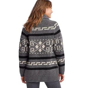 Cardigan tricoté à manches longues pour femme, coupe ajustée, pull à col rond, fermeture à glissière ouverte sur le devant, décontracté, coréen, personnalisable - Product Image 4