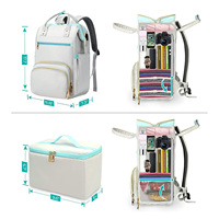 Stylish15.6 pouces personnalisé sac à dos pour ordinateur portable enseignant travail Twith isotherme glacière femmes hommes voyage infirmière sac à lunch avec port USB
