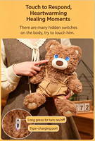 Grand ours en peluche brun clair de 39 pouces - Ours en peluche géant pour maman et bébé - Cadeau pour la fête des mères