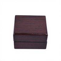 Boîte à bijoux en bois d'acajou brillant avec doublure en velours, logo personnalisé, boîte de rangement de luxe pour bijoux, idéale pour un mariage, une demande en mariage ou un cadeau