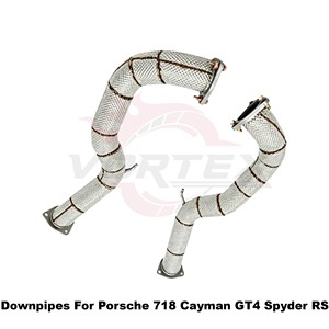 ท่อลงสแตนเลสสตีลประสิทธิภาพสูง Vortex สำหรับ Porsche 718 Cayman GT4 Spyder RS พร้อมแผ่นกันความร้อนสำหรับการปรับแต่ง - Product Image 4