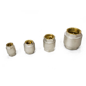 Válvula de retención de aire chapada en níquel, resorte Vertical de latón de 1 vía, 1/2 pulgadas, PN40 - Product Image 1