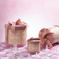 Boîte Cadeau Ronde Vintage de Luxe avec Ruban et Logo Personnalisé pour Bonbons de Mariage et Emballage de Faveurs Nuptiales