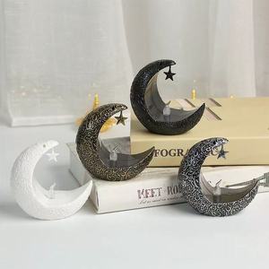 Decorazione Ramadan Lampada Luna Artigianale Ornamento Piccola Luna Illuminata Luce Stellare Eid Al-Fitr Candela LED Regalo Islamico Musulmano Popolare - Product Image 3