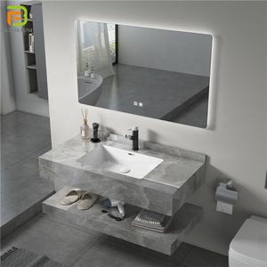 Lavabos rectangulares modernos, lavabos para pared, conjunto de lavabo de baño con espejo led - Product Image 5