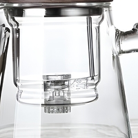 Tasse à thé en verre JHOT-SALE avec filtre et poignée en bois Tasse cadeau Sw1381-2