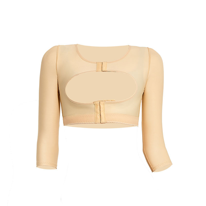 ZOYIAME Post Surgical Garments Arm Liposuction Compression Tops Long Sleeve Open Bust Push Up Breast Women Surgical Vest Shaper