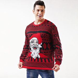 Maglione di natale alla moda 2023 da uomo maglieria Vintage rosso verde, Pullover morbido girocollo per regalo di festa e festa invernale - Product Image 2