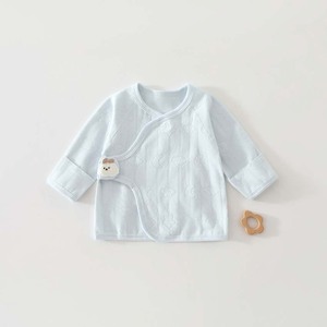 Paquete de 4 Camisetas Tipo Kimono para Bebé |   Tops de algodón de manga larga con estampado de estrellas, lunas <span class=keywords><strong>y</strong></span> nubes |   Parche de Felpa |   95% Algodón 5% Elastano - Product Image 2