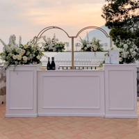 Bar à cocktails moderne personnalisé, station de boissons mobile en bois pour réceptions de mariage et douches nuptiales