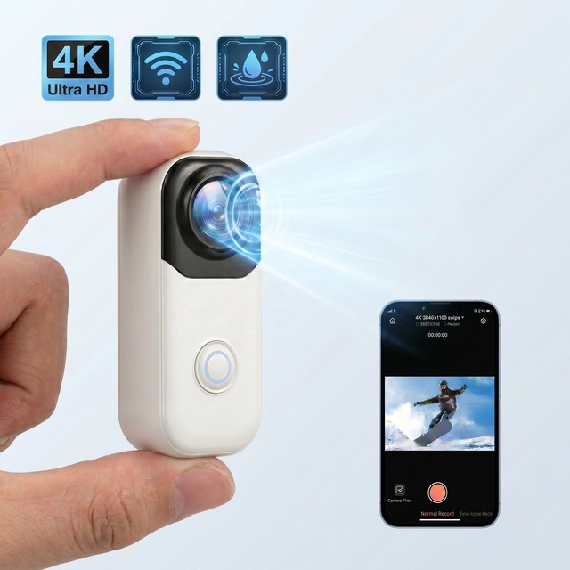 OEM 4K FHD Mini Action Camera WiFi Vertical Screen Thumb Camera Novatek 96675 Wearable Vlog Video Recorder for Travel