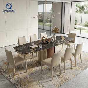 Tavolo da pranzo <span class=keywords><strong>con</strong></span> piano in pietra sinterizzata Guangdong Foshan fabbrica tavolo da pranzo allungabile per 8 sedie <span class=keywords><strong>con</strong></span> Base in acciaio al carbonio - Product Image 3