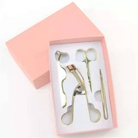 Lot de 4 recourbe-cils en or rose, outils de maquillage personnalisés, applicateur de cils en acier inoxydable, pince à sourcils