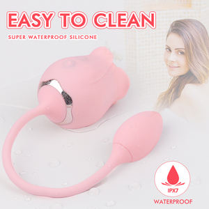 Versand fallen 2 In 1 Rose Flower Doppel köpfiges Ei Springen Saugen Vibrator Weibliche Masturbation Adult Fun Produkt - Product Image 4