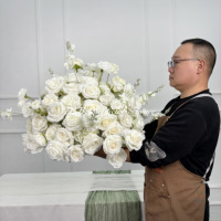 Usine de fleurs artificielles DKB, vente en gros de boules de fleurs en soie blanche, grande boule de fleurs de 45 cm pour décorations de mariage