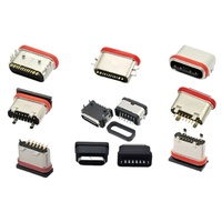 Connecteur femelle TYPE-C étanche 6P/16P/24P vertical/horizontal à montage DIP IP67/IP68 USB 3.1 en cuivre