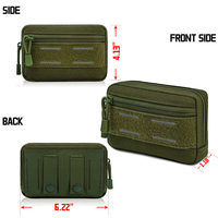 Kantong Organizer EDC Kustom dengan Reflektor, Tas Pria Taktis Molle Tahan Air Kantong Penyimpanan Alat Kecil Dompet Multifungsi
