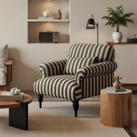 Fauteuil de salon moderne de style français, fauteuil de détente en tissu de coton pour les appartements grands et petits