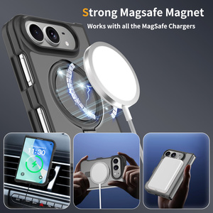 Fabricant professionnel d'étuis Duo pour <span class=keywords><strong>iPhone</strong></span> avec support anneau, finition douce mate, personnalisable, antichoc, magnétique, pour téléphones portables, en gros - Product Image 2