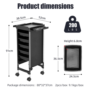 Chariot de <span class=keywords><strong>coiffure</strong></span> moderne, chariot de rangement mobile pour salon avec porte-outils, station de barbier résistante à la chaleur pour stylistes professionnels - Product Image 5