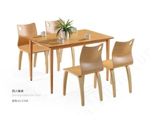Ensemble table et chaises en bois massif pour restauration rapide, idéal pour les cantines scolaires et les restaurants, mobilier de cantine scolaire - Product Image 5