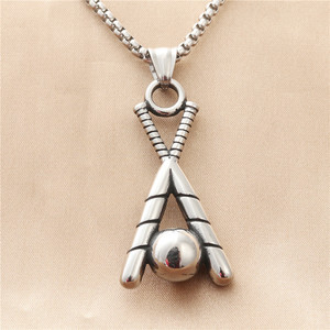 Yunnique – collier avec pendentif de baseball en acier inoxydable, unisexe, rétro, à thème géométrique, cadeau, 19030 - Product Image 1