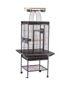 Dubbele Stapel Sterke Metalen Fokkerij Volières Canar Duivenfokker Roestvrij Staal Grote Papegaai Kooi Met Wielen En Staande Paal - Product Image 4