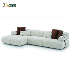Sofá moderno de terciopelo de lujo en forma de L Wohnzimmer sala de estar Hotel vestíbulo salón ocio combinación muebles hogar conjunto - Product Image 3