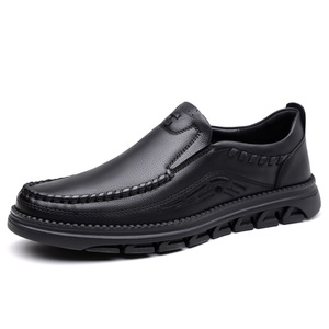 Mocasines de cuero para hombre, sin cordones, con punta cerrada, suela de goma, cómodos, informales de negocios, para todas las estaciones - Product Image 5