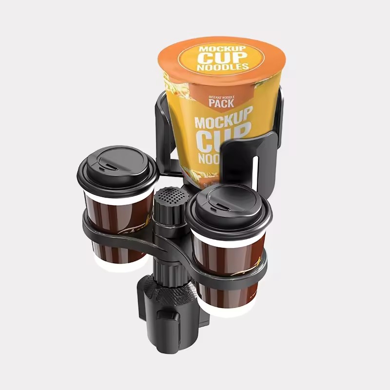 QD-N-Z52 360° Rotating Car Cup Holder Expander with Food Tray Phone Stand | OEM Universal Car Organi