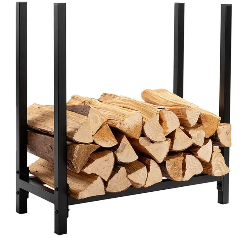 Penjualan langsung pabrik rak kayu bakar mentah rak kayu dalam ruangan atau luar ruangan penyimpanan kayu mentah