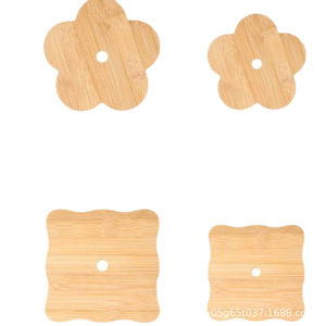 Wooden Floral Coaster 11.5cm 14.5cm Heat Insulated <b>Mat</b> For <b>Table</b> Tea Bowl Modern Minimalist Style - Product Image 2