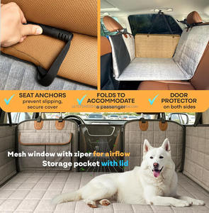 Back Seat Extender for Dogs Waterproof Dog Car Seat <b>Cover</b> with Door <b>Cover</b> Travel Dog Car Hammock with Mesh <b>Window</b> Storage Pocket - Product Image 4