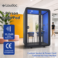 Cabine insonorisée pour deux personnes, cabine de travail, cabine acoustique pour salle de réunion, appels téléphoniques, entretien, bureau, 35 dB
