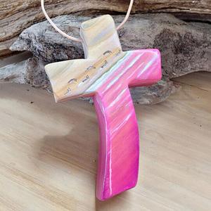 Handmade Wooden <b>Cross</b> <b>Pendant</b> Relief Engraved Religious Gift For Temple Use - Product Image 4