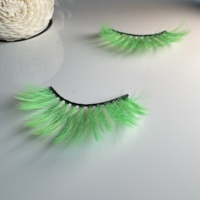 Marque privée 3D fourrure de vison cheveux synthétiques faux cils couleur longue naturelle dramatique cils colorés dans la boîte modèle